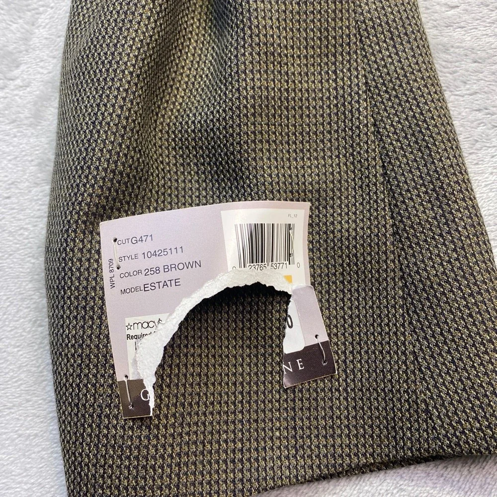 Geoffrey Beene Mens 44R Brown Wool Sport Coat Blazer Estate G471 Micro Check NWT